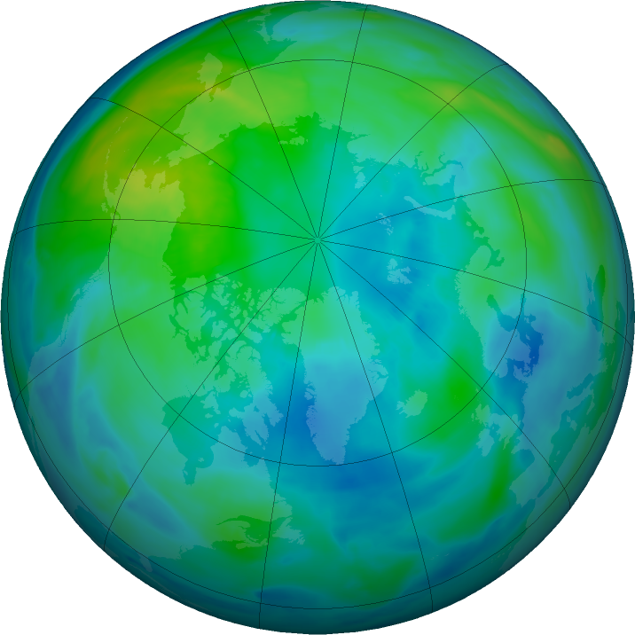 Arctic ozone map for 13 October 2023